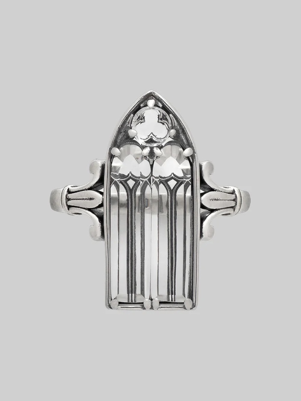 Sterling Silver Gothic Window Ring - Size 7